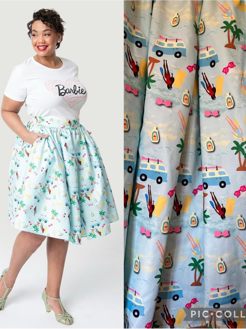 Unique Vintage Barbie Vacation Adventure Swing Skirt size 1X 16.
